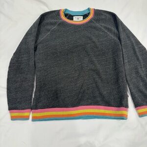 Sol Angeles Charcoal Sweatshirt with Colorful Trim
